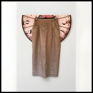 Anne Klein Size 10 Vintage Camel Colored Pencil Skirt